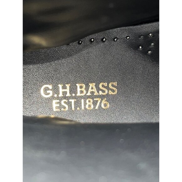G.H. Bass Mens Black Leather Moc Toe Lace-Up Boots Size 9 Rugged Sole - Picture 6 of 9